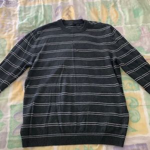 Express 100% charcoal striped long sleeve, size medium